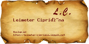 Leimeter Cipriána névjegykártya